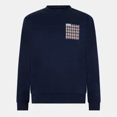 アクアスキュータム メンズ アウター ニット・セーター スウェット シャツ Aquascutum Check Pocket Sweatshirt Navy ネイビーのサムネイル