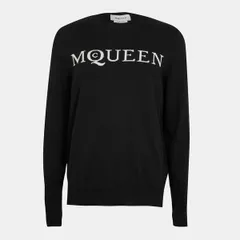アレキサンダー・マックイーン メンズ アウター ニット・セーター クルーネック Alexander McQueen Mens Crew Neck Jumper BlackIvory アイボリーのサムネイル