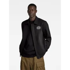 ジースター メンズ アウター パーカー・スウェット リブ シャツ G Star Mens Ribbed Soft Crew Sweatshirt Dk Black ブラックのサムネイル