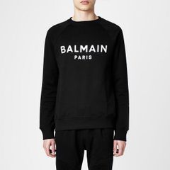 バルマン メンズ アウター パーカー・スウェット セーター ロゴ Balmain Logo Crew Sweater NoirBlanc EAB