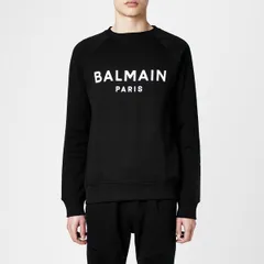 バルマン メンズ アウター パーカー・スウェット セーター ロゴ Balmain Logo Crew Sweater NoirBlanc EABのサムネイル