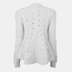 アレキサンダー・マックイーン レディース アウター カーディガン クルーネック ニット Alexander McQueen Womens Alex Cable Knit Crew Neck Jumpeのサムネイル