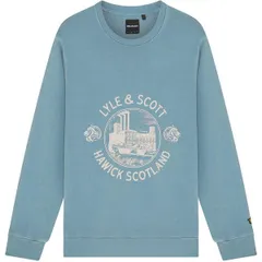 ライルアンドスコット メンズ アウター パーカー・スウェット シャツ Lyle and Scott Mens Crew Sweatshirt Skipt Blue ブルーのサムネイル