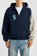 フィアオブゴッド メンズ アウター パーカー・スウェット ハーフジップ コットン フリース Fear of God Essentials x MLB Seattle Mariners Cotton Bのサムネイル