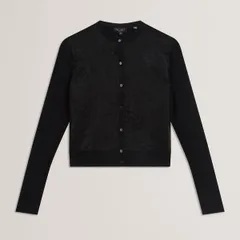 テッドベーカー レディース アウター カーディガン レース Ted Baker Womens Lace Front Cardigan BLACK ブラックのサムネイル