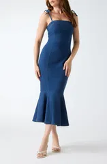 ゲス レディース ボトムス デニムパンツ GUESS Natty Trumpet Hem Denim DressNK1BRIGH デニムのサムネイル