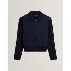 テッドベーカー レディース アウター カーディガン ニット Ted Baker Womens Knitted Zipped Cardiga navy ネイビーのサムネイル