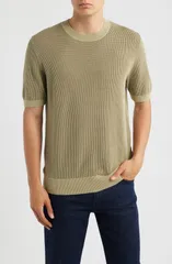 ボス メンズ アウター パーカー・スウェット クルーネック セーター コットン BOSS Leale Short Sleeve Cotton Crewneck Sweater BEIGE KHAKIのサムネイル