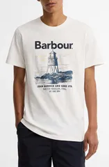 バブアー メンズ トップス シャツ グラフィック Barbour Harbourside Graphic TShirt WHISPER WHITE ホワイトのサムネイル