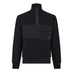 ボス メンズ アウター パーカー・スウェット ナイロン フリース Boss Mens ZeNylon 14 Zip Fleece Hoodie Black 001 ブラックのサムネイル