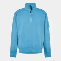 シーピーカンパニー メンズ アウター パーカー・スウェット フリース CP Company Mens 14 Zip Fleece Aegean Blue 815 ブルーのサムネイル