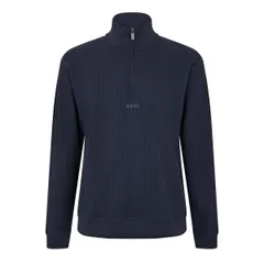 ボス メンズ アウター パーカー・スウェット フリース Boss Menstructure 14 Zip Fleece Top Dark Blue 403 ブルーのサムネイル