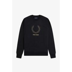 フレッドペリー メンズ アウター パーカー・スウェット シャツ ロゴ Fred Perry Mens Mid Logo Crew Sweatshirt Black 102 ブラック