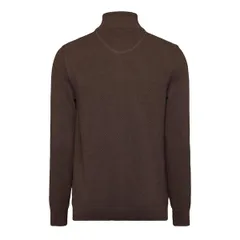 ガント メンズ アウター ニット・セーター コットン カーディガン Gant Mens Cotton Pique Zip Cardigan BROWN MELANGE ブラウンのサムネイル