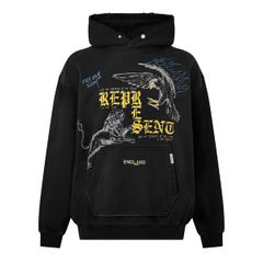 リプレゼント メンズ アウター パーカー・スウェット Represent Rep Enemy OTH Sn63 Washed Black ブラック