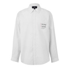 リプレゼント メンズ トップス シャツ Represent Mens Pinstripe Long Sleeve Patterned Shirt Flat White ホワイト