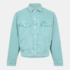 リプレイ メンズ アウター ジャケット・ブルゾン デニム Replay Menstructuredenim ButtonThrough Jacket Green Powder グリーンのサムネイル