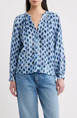レイルズ レディース トップス シャツ プリント Railsaint Shibori Printop SAPPHIRE SHIBORI サファイアのサムネイル