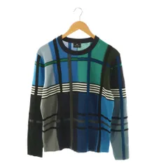 ピーエスポールスミス PS Paul Smith 格子柄クルーネックニット セーター プルオーバー M ネイビー マルチカラー /CX ■OS ■SHのサムネイル