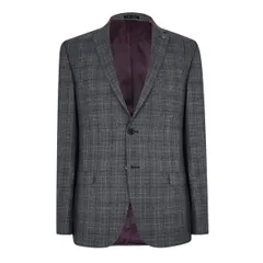 テッドベーカー メンズ アウター ジャケット・ブルゾン Ted Baker Mens Tuxedo Checked Suit Jacket Charcoal チャコールのサムネイル