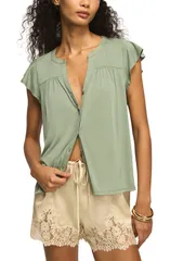 ラッキーブランド レディース トップス シャツ リラックスフィット Lucky Brand Sandwash Relaxed Fit ButtonUp Top LILY PADのサムネイル