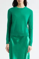 ヴィンス レディース アウター ニット・セーター クルーネック Vince Classicrewneck Cashmere Sweater EMERALD エメラルドのサムネイル