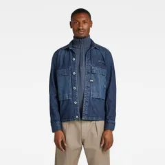ジースター メンズ アウター ジャケット・ブルゾン シャツ G Star Mens Pocketony Service Utility Overshirt Ocean Reefのサムネイル