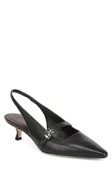 ヴィンス レディース シューズ パンプス サンダル ヒール Vince Sonya Kitten Heel Pointed Toe Slingback Sandal BLACK LEATHER ブラッのサムネイル