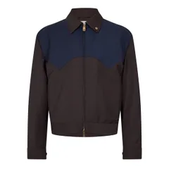 ヴェルサーチ メンズ アウター ジャケット・ブルゾン Versace Mens Harrington Jacket ChocolateNavy ネイビーのサムネイル