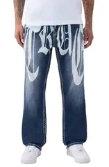 トゥルーレリジョン メンズ ボトムス デニムパンツ ロゴ ジーンズ True Religion Bobby Super T Logo Baggy Jeans NOCTURNE DRIVE DARK Wのサムネイル
