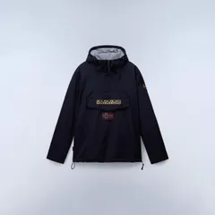 ナパピリ メンズ アウター ジャケット・ブルゾン Napapijri Mens Rainforest Wateresistant Hooded Long Sleeve Rain Anorak Bluのサムネイル