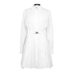 ヴェルサーチ レディース トップス シャツ Versace Womens Poplin Shirt Dress Optical White ホワイトのサムネイル