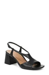バイオニック レディース シューズ ヒール サンダル Vionic Raquel Block Heel Sandal Women BLACK LEATHER ブラックのサムネイル