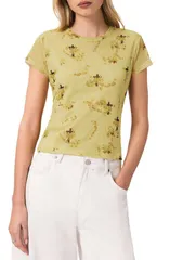 オールセインツ レディース トップス シャツ メッシュ AllSaints Ellie Mesh TShirt EMPOLI YELLOW イエローのサムネイル