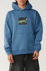リップカール メンズ アウター パーカー・スウェット フリース Rip Curl Rip Script Oversize Fleece Hoodie BLUEFINのサムネイル
