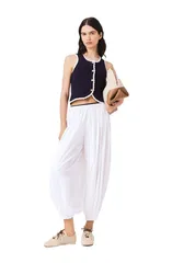 マージュ レディース トップス シャツ ニット maje Knitop with crochetrim Navy ネイビーのサムネイル