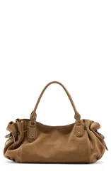 マンゴ レディース バッグ スエード MANGO Starring Hailey Bieber Suede Shoulder Bag MEDIUM BROWN ブラウンのサムネイル