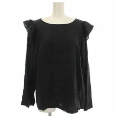 マックスマーラ ウィークエンドライン MAX MARA WEEKEND LINE リネン シャツ ブラウス フリル 長袖 麻 L 黒 ブラック 51910711 /☆Gのサムネイル