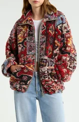 アーバンアウトフィッターズ レディース アウター ジャケット・ブルゾン プリント スウェット シャツ フリース BDG Urban Outfitters Mae Print Fleece Zip Frのサムネイル
