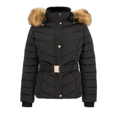 ファイヤートラップ レディース アウター ジャケット・ブルゾン Firetrap Womens Wateresistant Hooded Short Puffer Jacket Black ブラックのサムネイル