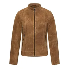エル レディース アウター ジャケット・ブルゾン スエード Elle Lara Suede Moto Jacketan タンのサムネイル