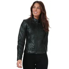 エル レディース アウター ジャケット・ブルゾン レザー Elle Armin Leather Jacket Black ブラックのサムネイル