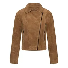 エル レディース アウター ジャケット・ブルゾン スエード Elle Bonnie Suede Biker Jacketan タンのサムネイル