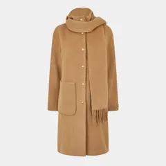 ダナキャラン レディース アウター ジャケット・ブルゾン ドレープ コート Donna Karan Womens DKaran Scarf Draped Overcoat Camel キャメルのサムネイル