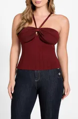 ゲス レディース トップス シャツ セーター ホルター GUESSofie Mirage Halter Sweater Tank BURGUNDY バーガンディのサムネイル