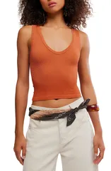 フリーピープル レディース トップス タンクトップ Free People Clean Slate Crop Tank CINNAMON STICK スレートのサムネイル