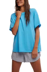 フリーピープル レディース トップス シャツ クルーネック コットン Free People Nina Crewneck Cotton TShirt MALI BLUEのサムネイル