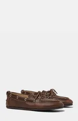 スカロッソ レディース シューズ スリッポン・ローファー SCAROSSO Avery Boat Shoes Women Chocolate Brown Calf ブラウンのサムネイル