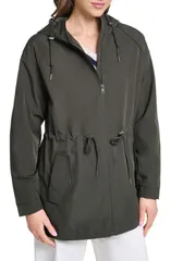 リーバイス レディース アウター コート ジャケット Levis Wateresistant Hooded Rain Jacket ARMY GREEN グリーンのサムネイル