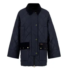 バブアー レディース アウター ジャケット・ブルゾン キルティング Barbour Womens Aldburgh Quilted Jacket NavyDrs Tartan ネイビーのサムネイル